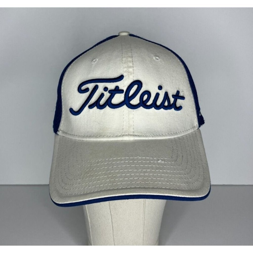 Titleist FJ Pro V1 Fitted Medium Large White Blue Hat - Picture 1 of 8